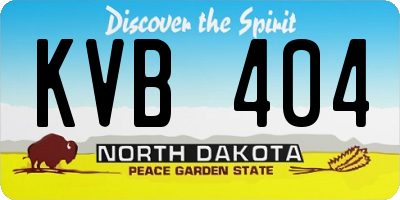 ND license plate KVB404