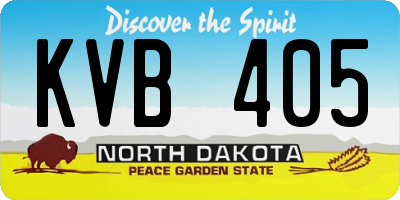 ND license plate KVB405