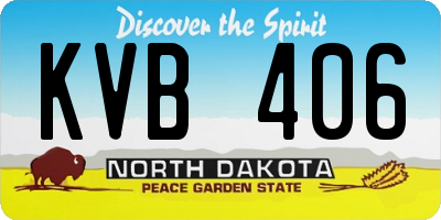ND license plate KVB406
