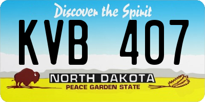 ND license plate KVB407