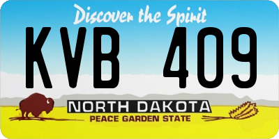 ND license plate KVB409