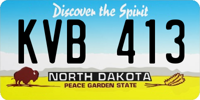 ND license plate KVB413