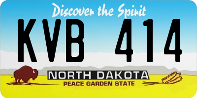 ND license plate KVB414