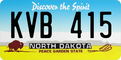 ND license plate KVB415