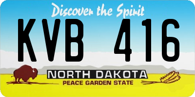 ND license plate KVB416