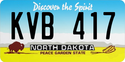ND license plate KVB417