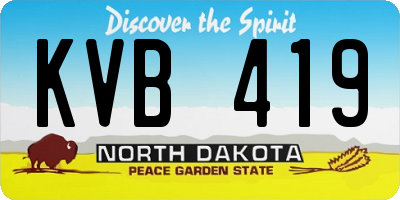 ND license plate KVB419