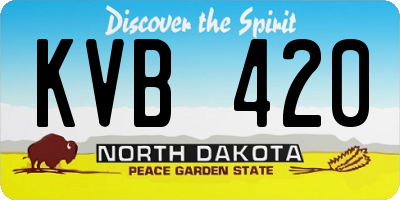 ND license plate KVB420