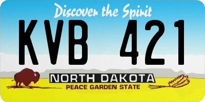 ND license plate KVB421