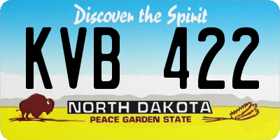 ND license plate KVB422