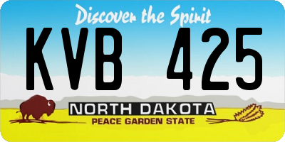 ND license plate KVB425