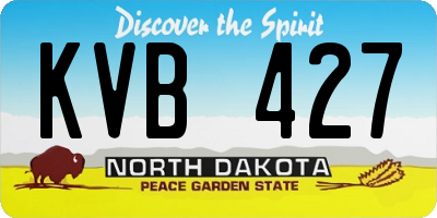 ND license plate KVB427