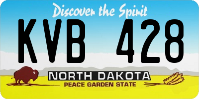 ND license plate KVB428