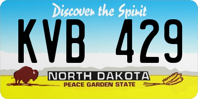 ND license plate KVB429