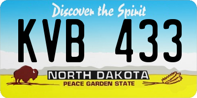 ND license plate KVB433