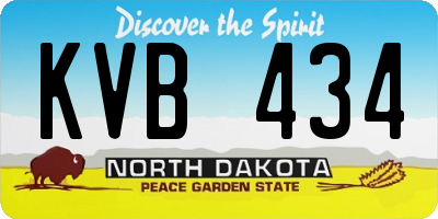 ND license plate KVB434
