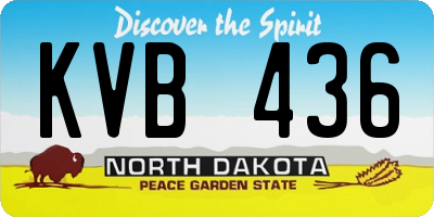 ND license plate KVB436