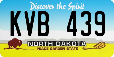 ND license plate KVB439
