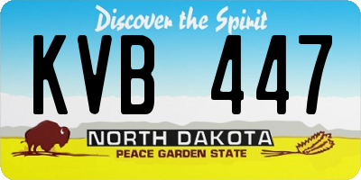 ND license plate KVB447