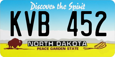 ND license plate KVB452