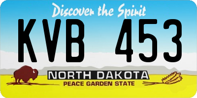 ND license plate KVB453