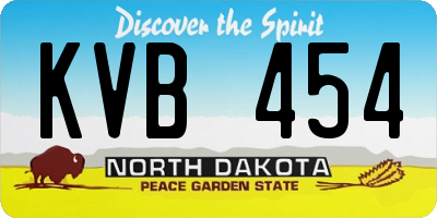 ND license plate KVB454