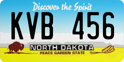 ND license plate KVB456