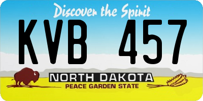 ND license plate KVB457