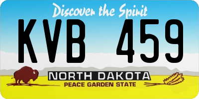 ND license plate KVB459