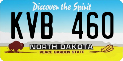 ND license plate KVB460