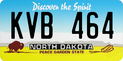 ND license plate KVB464