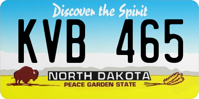 ND license plate KVB465