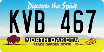 ND license plate KVB467