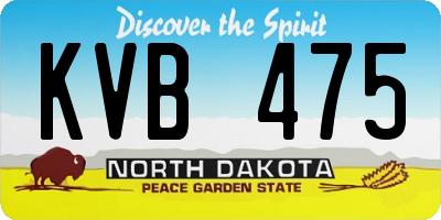 ND license plate KVB475