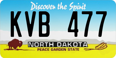 ND license plate KVB477