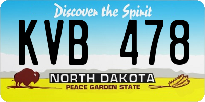 ND license plate KVB478
