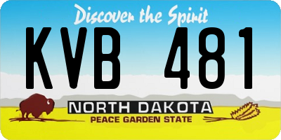 ND license plate KVB481