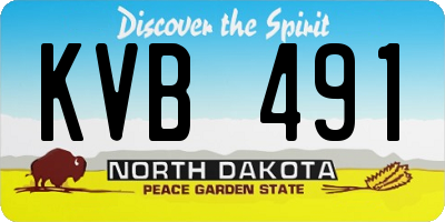 ND license plate KVB491
