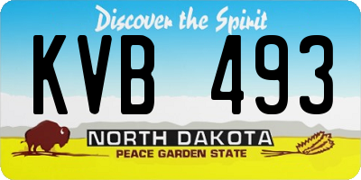 ND license plate KVB493