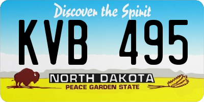 ND license plate KVB495