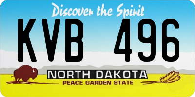 ND license plate KVB496