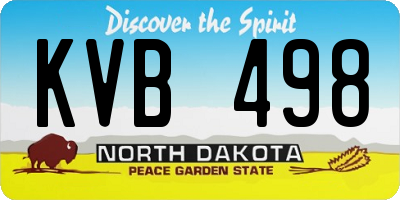ND license plate KVB498