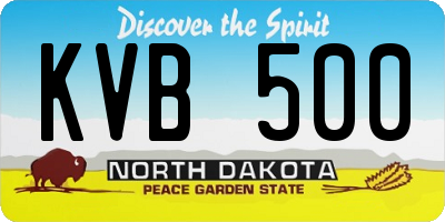 ND license plate KVB500