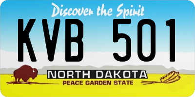 ND license plate KVB501