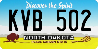 ND license plate KVB502