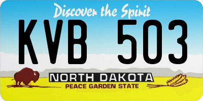 ND license plate KVB503