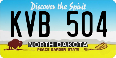 ND license plate KVB504
