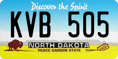 ND license plate KVB505