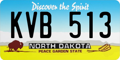 ND license plate KVB513