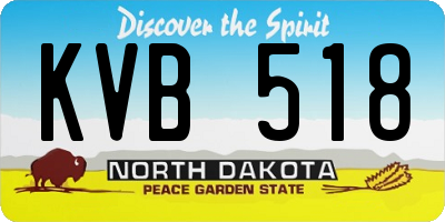 ND license plate KVB518